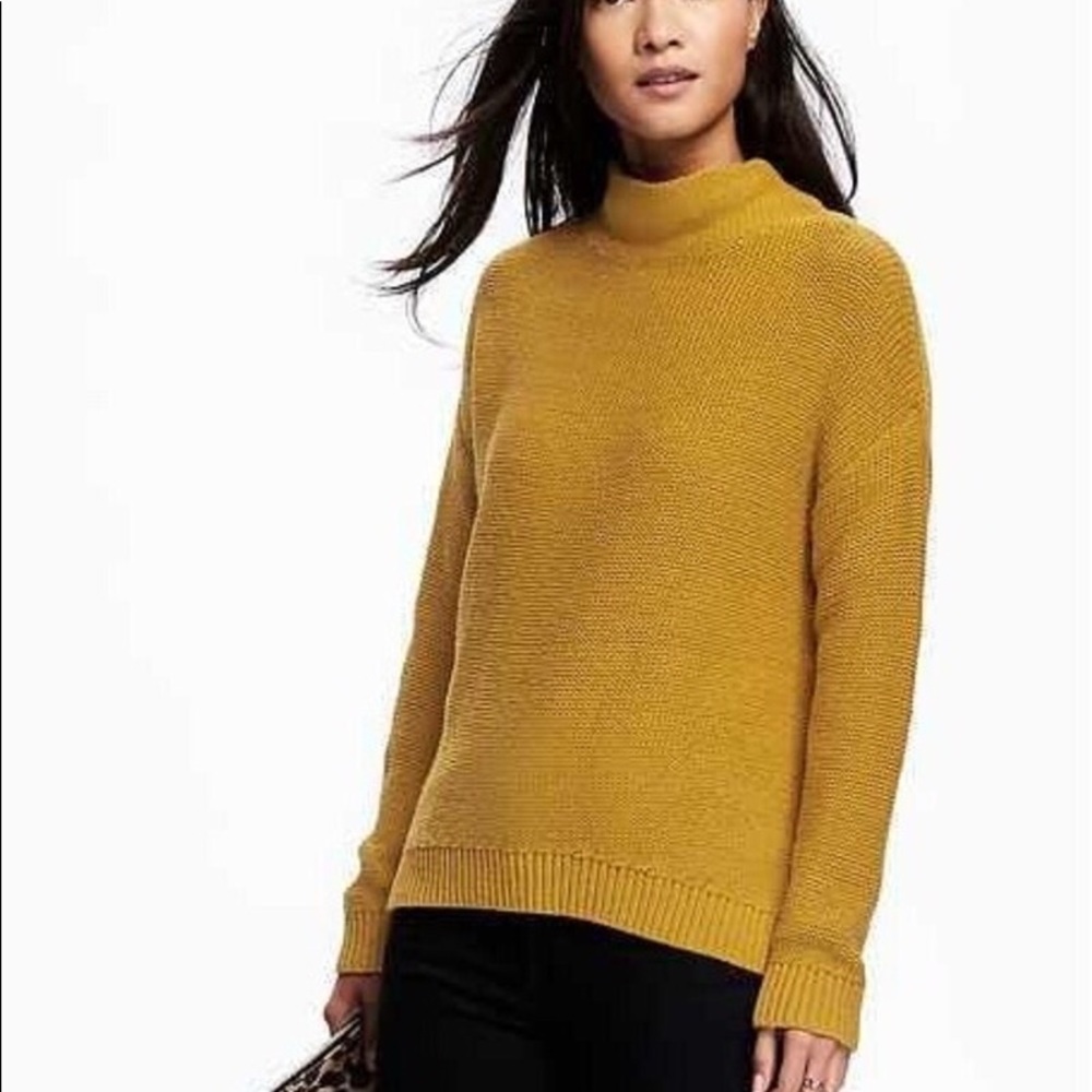 Old Navy Mustard Mock Neck Sweater, M